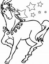 Horse Coloring Christmas Pages Getcolorings Horses sketch template
