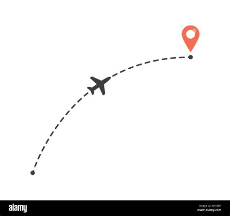 aircraft flight  curved path  location mark plane route  tourism  travel