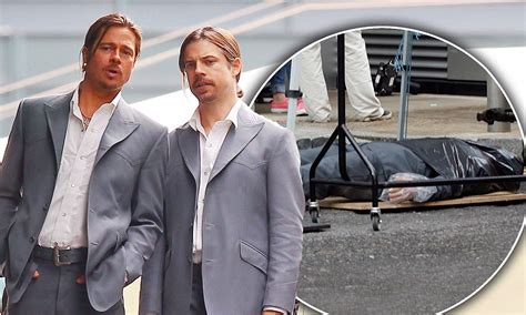 Brad Pitt Chats To His Mini Me Stunt Double On The Set Of
