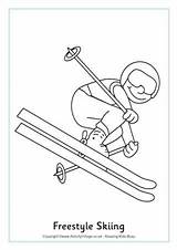 Coloring Skiing Pages Colouring Winter Freestyle Ski Olympic Olympics Sports Kids Crafts Doo Printable Activityvillage Sport Olympische Kleurplaten Winterspelen Games sketch template