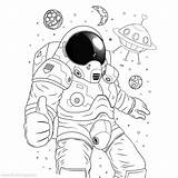 Moon Astronaut Ufo Xcolorings Landed sketch template