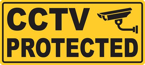 cctv protected sticker vinyl decal door decals sign