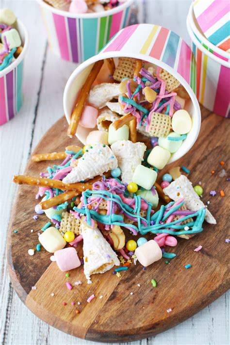 magical unicorn party snack mix recipe  magical mess