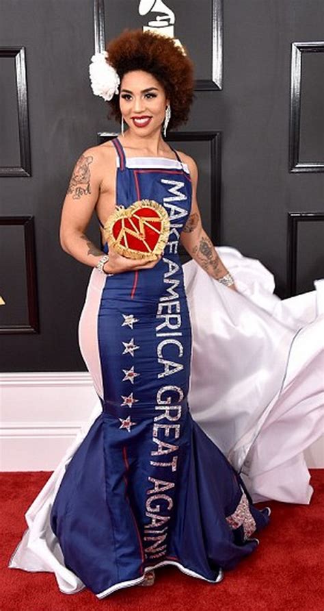 Singer Joy Villa In Trump Dress At Grammys 2017 Photos Twb