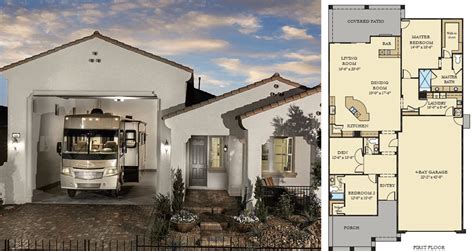 house floor plans  attached rv garage house design ideas