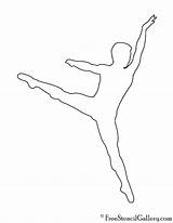 Stencil Dancer Ballet Silhouette sketch template