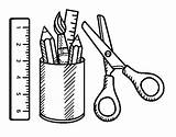 School Equipment Coloring Pages Coloringcrew Supplies sketch template