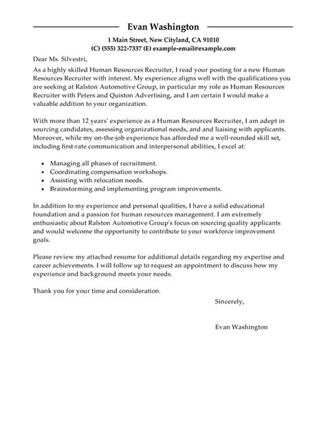 cover letter  recruitment staff