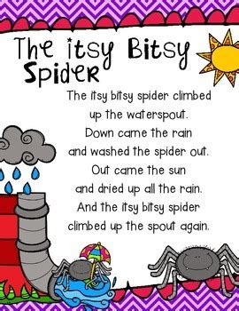 itsy bitsy spider poem  emergent reader  nikki washington