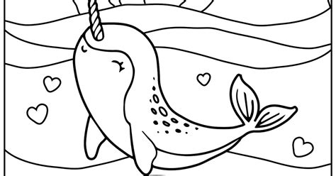 narwhal page coloring pages