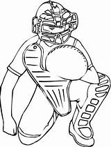 Baseball Coloring Pages Catcher Getdrawings sketch template