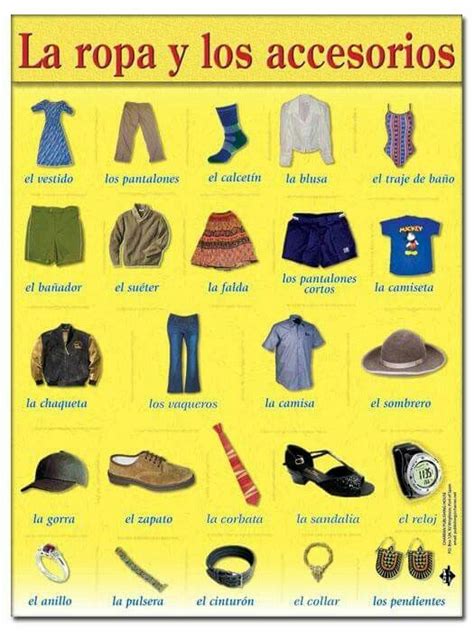 la ropa en español learning spanish spanish clothing teaching