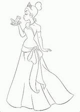 Coloring Princess Tiana Disney Pages Girls sketch template