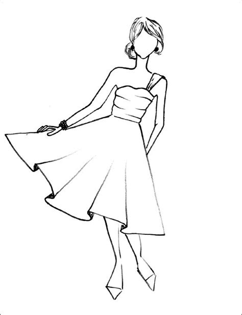 sundress coloring page  print  coloring pages fashion drawing