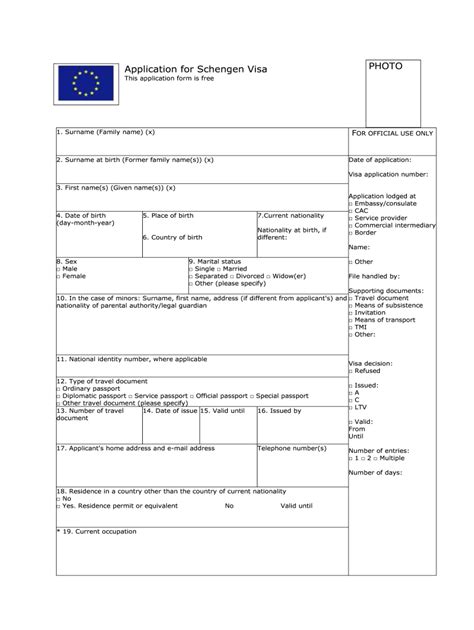 application for schengen visa no 119031 fill online printable
