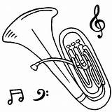 Tuba Instruments Baritone Bulkcolor Coloringpagebook Sousaphone sketch template