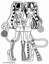 Monster High Coloring Pages Purrsephone Meowlody Colouring Printable Color Print Girls Cartoon Para Kids Las Colorear Twin Dolls sketch template
