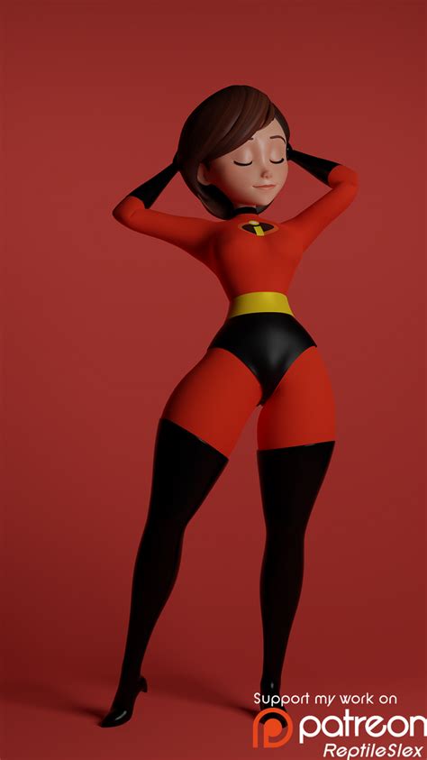 helen parr elastigirl mrs incredible pose v1 by alenabyss the