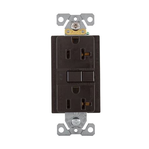 eaton gfci  test   duplex receptacle  standard size wallplate brown sgfb