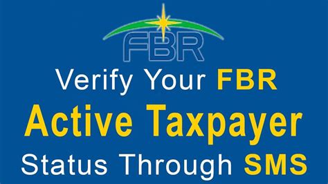 verify  fbr active taxpayer status  sms check  fbr active taxpayer