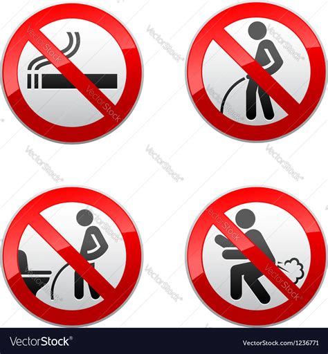 Set Prohibited Signs Toilet Stickers Royalty Free Vector
