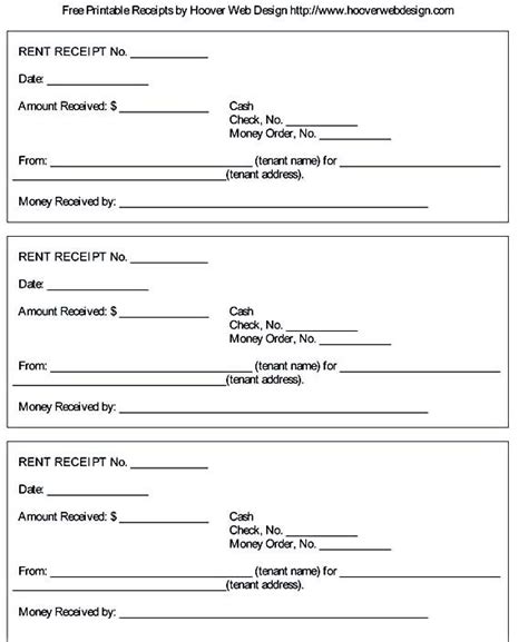 formal rent receipt template sample excel templates