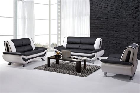 black  white leather sofa set home furniture design