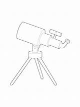 Telescope Pages Coloring Kids Printable sketch template