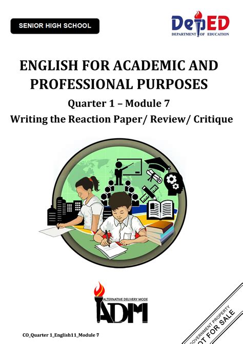 eapp module  english  academic  professional purposes quarter