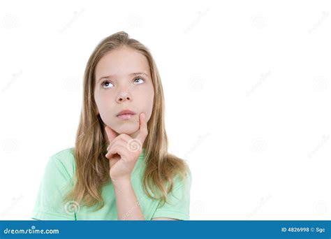 girl thinking royalty  stock  image