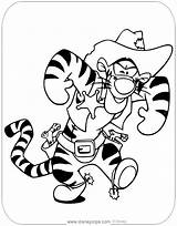 Tigger Pages Coloring Cowboy Disneyclips sketch template