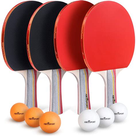 abco tech ping pong paddle set table tennis set  premium rackets  balls rubber walmartcom