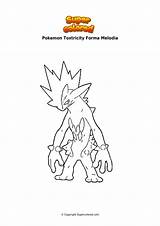 Pokemon Toxtricity Forma Aguda Hoch Melodia Dibujo Supercolored Ausmalbilder sketch template