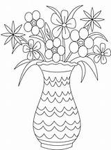 Vase Flower Coloring Pot Pages Drawing Flowers Bouquet Kids Line Printable Color Drawings Print Clipart Vases Pots Sheets Sketches Getcolorings sketch template