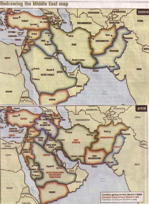 middle east wall map