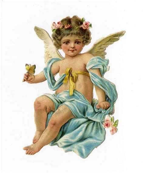 Pretty Angel Cherub Cupid Victorian Die Cut 1880 S Holding