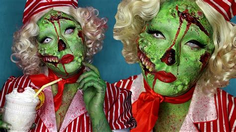 Pin Up Zombie Halloween Costume Makeup Tutorial Youtube