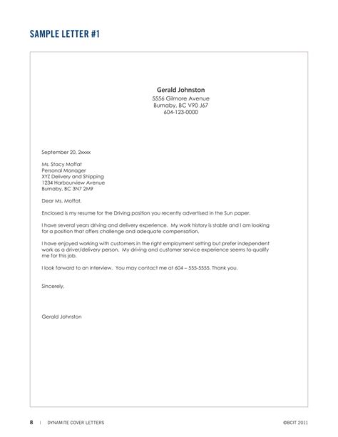 cover letter  examples format   write sample