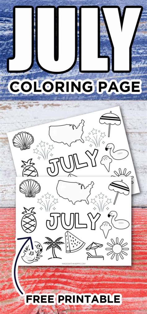 printable july coloring page   happy coloring pages
