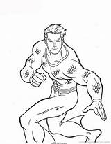 Aquaman Coloring Pages Superheroes Drawing Printable Fun Kids Comments sketch template