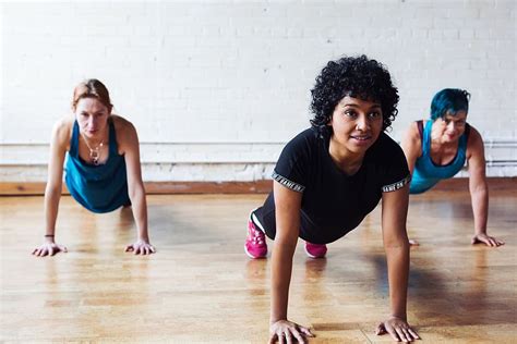 Strong Women Planking Photo Fitness Women Yoga Sports Health Gym