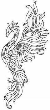 Phoenix Embroidery Pages Coloring Designs Paper Celtic Patterns Adult Urbanthreads Colorare Tattoos Fenice Tattoo Wood Da Redwork Colouring Color Mandala sketch template