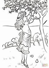 Coloring Apple Pages Picking Apples Girl Drawing Tree Orchard Printable Woman Getcolorings Color Under Print Getdrawings Search Categories sketch template