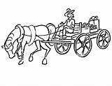 Coloring Wagon Pages Push Template Horse Pull Popular sketch template