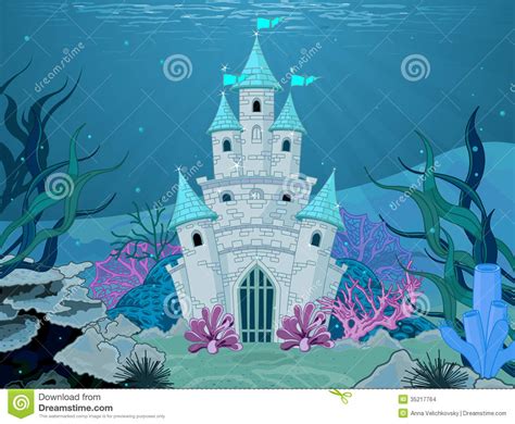 Mermaid Castle Vector Illustration