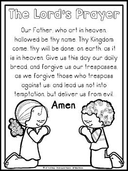 lords prayer poster   kindergarten whisperer tpt