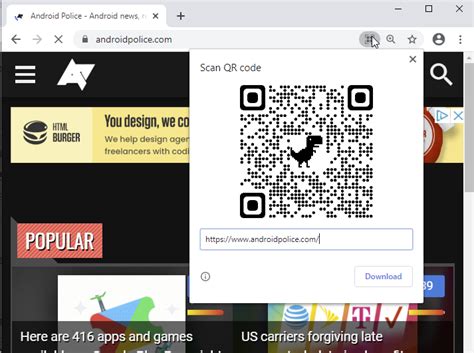 chrome qr code sharing feature    canary    dino