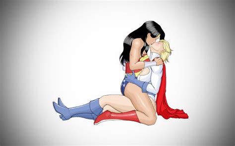 Diana Prince And Karen Starr Kissing Wonder Woman And Power