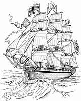 Pages Ship Adult Coloring Colouring Tall Ships Pirate Books sketch template