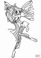 Sirenix Winx Flora Ausmalbild Stampare Supercoloring Disegno sketch template